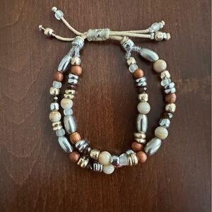 J Jill Beaded Adjustable Bracelet EUC